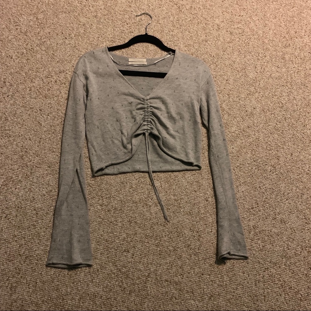 Urban Outfitters bell-sleeved crop with ruching